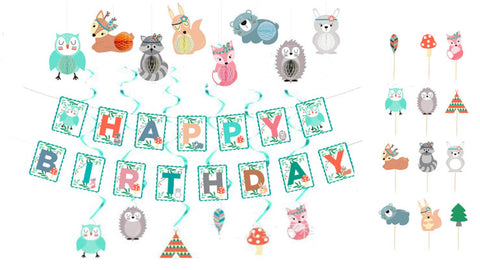 Dainty Woodland Birthday Decorating Kit