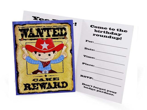 Cowboy Party Invitations (8 ct)