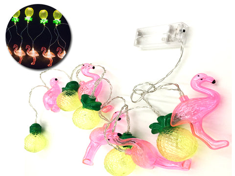 Flamingo and Pineapple String Lights Garland