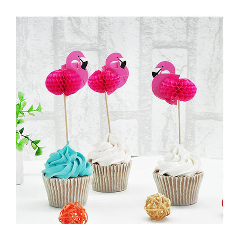 Flamingo honeycomb picks (12 ct)