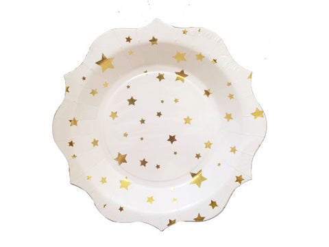 Gold Stars 7-inch paper plates (6 ct)