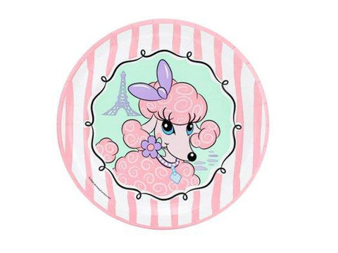 Pink Poodle in Paris 7-inch paper plates (8 ct)