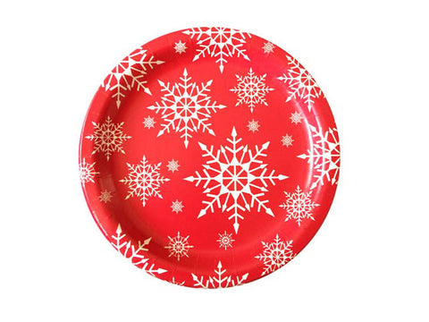 Snowflakes 9-inch paper plates (8 ct)