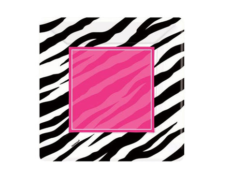 Zebra Glam Party 7-inch paper plates (8 ct)