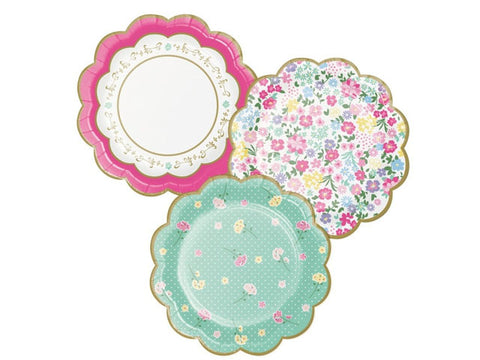 Floral Tea Party 7-inch paper plates (8 ct)