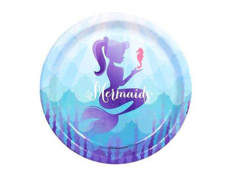 Mermaids 9-inch paper plates (8 ct)