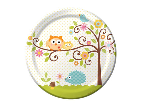 Owl Baby Shower 9-inch paper plates (8 ct)