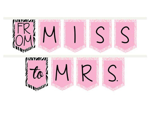 From Miss to Mrs. Bridal Shower ribbon banner