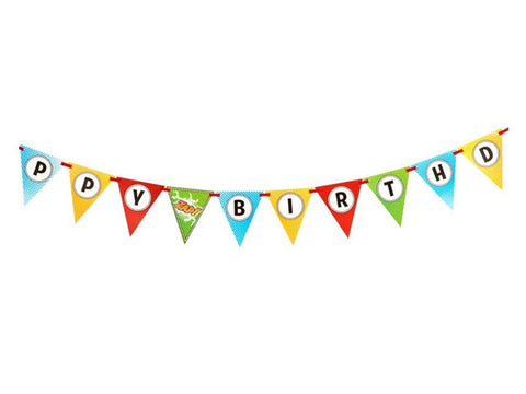 Superhero Birthday Pennant Banner