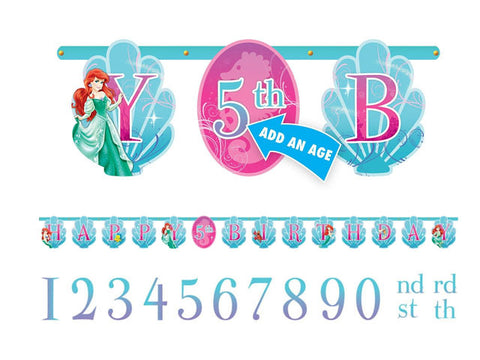 Ariel The Little Mermaid Add-an-Age Jointed Banner