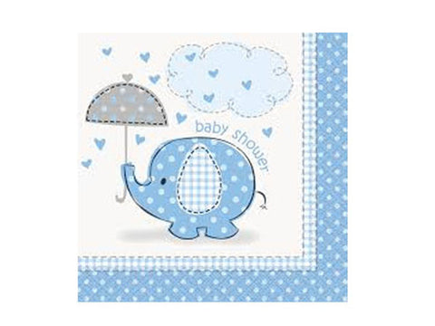 Umbrellaphants Blue Baby Shower Lunch Napkins