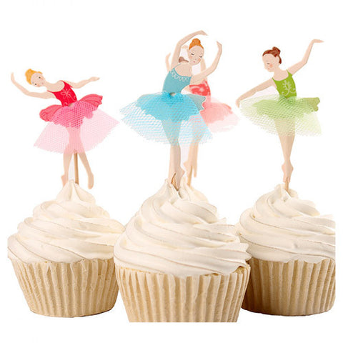 Dancing Ballerinas cupcake picks (12 ct)