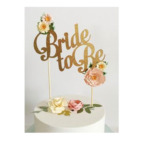 Bride to Be Glitter Cake Topper