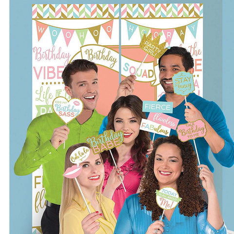 Confetti Fun Pastel Birthday Scene Setter