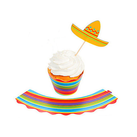 Fiesta Party Cupcake Wraps and Picks