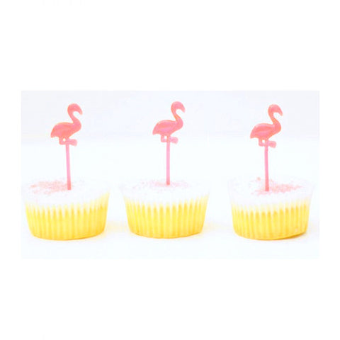 Neon Flamingo cupcake picks (24 ct)