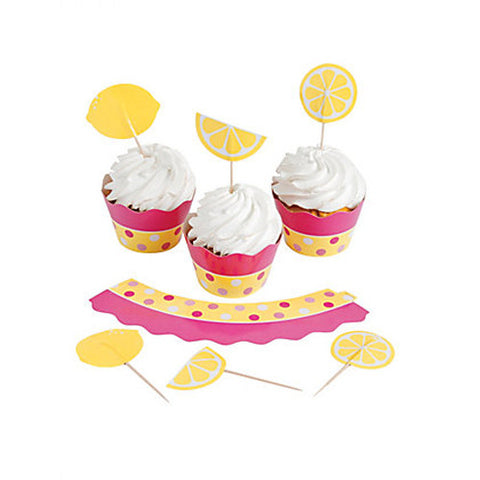 Lemonade Party Cupcake Wraps and Picks