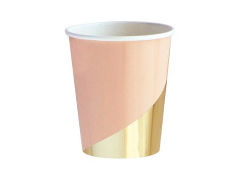 Gold Striped Paper Cups (8 ct)