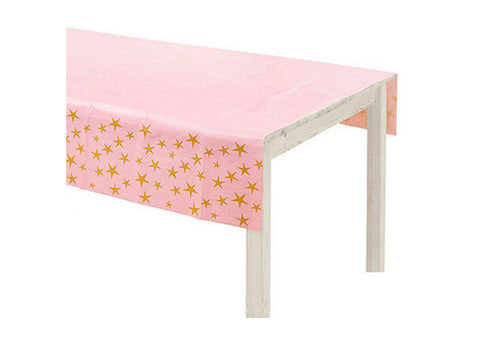 Pink with Gold Stars Table Cover