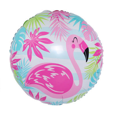 Tropical Flamingo Round Foil Balloon