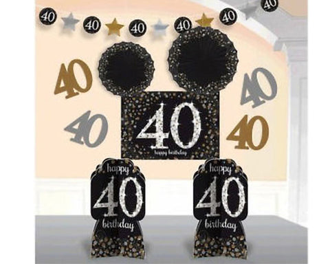 Sparkling 40th Room Decorating Kit