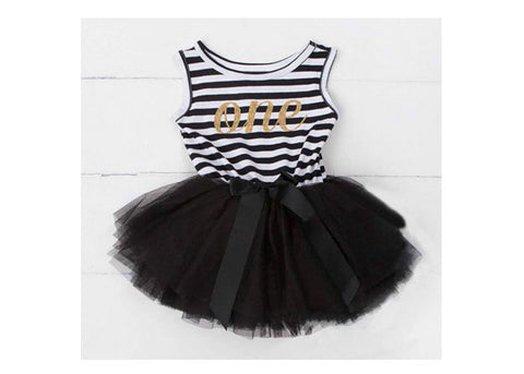 Striped First Birthday One-Piece Tutu Set (click for more colors)